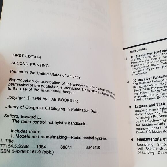 Vintage The Radio Control Hobbyist Handbook By Edward L Safford Jr Paperback - Picture 3 of 9